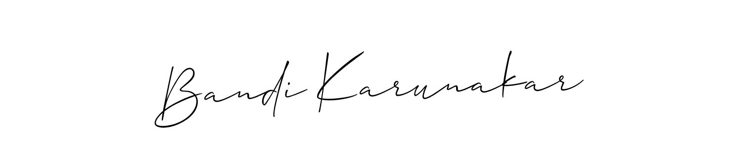 Design your own signature with our free online signature maker. With this signature software, you can create a handwritten (Allison_Script) signature for name Bandi Karunakar. Bandi Karunakar signature style 2 images and pictures png