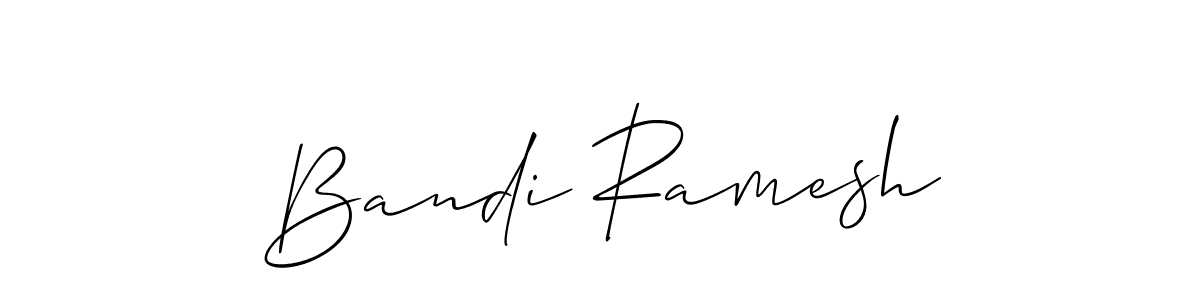 Use a signature maker to create a handwritten signature online. With this signature software, you can design (Allison_Script) your own signature for name Bandi Ramesh. Bandi Ramesh signature style 2 images and pictures png