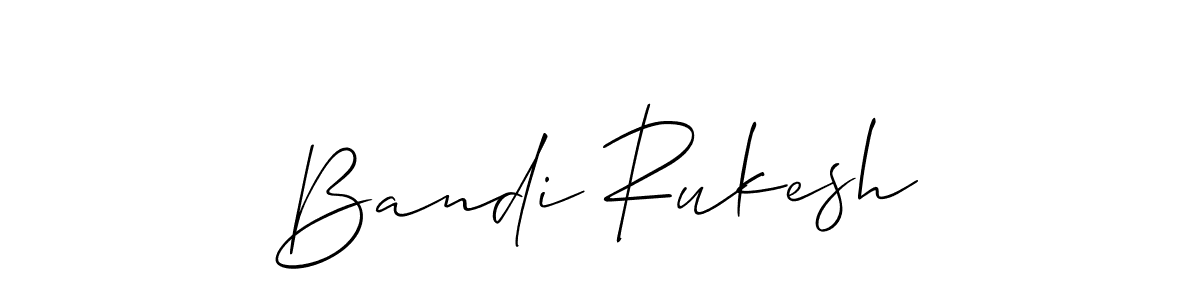 Make a beautiful signature design for name Bandi Rukesh. With this signature (Allison_Script) style, you can create a handwritten signature for free. Bandi Rukesh signature style 2 images and pictures png