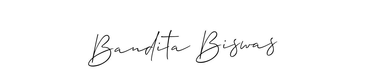 Make a beautiful signature design for name Bandita Biswas. With this signature (Allison_Script) style, you can create a handwritten signature for free. Bandita Biswas signature style 2 images and pictures png