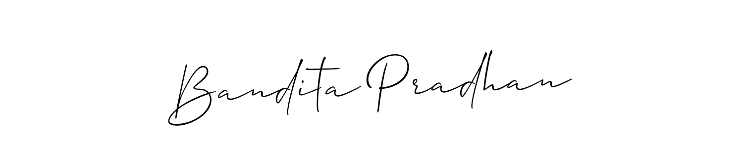 How to make Bandita Pradhan signature? Allison_Script is a professional autograph style. Create handwritten signature for Bandita Pradhan name. Bandita Pradhan signature style 2 images and pictures png