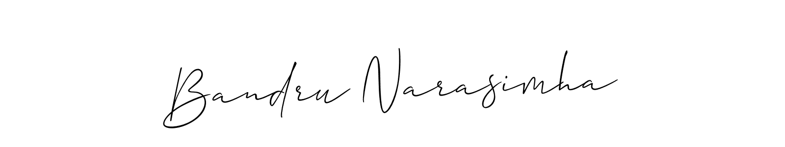 Make a beautiful signature design for name Bandru Narasimha. With this signature (Allison_Script) style, you can create a handwritten signature for free. Bandru Narasimha signature style 2 images and pictures png