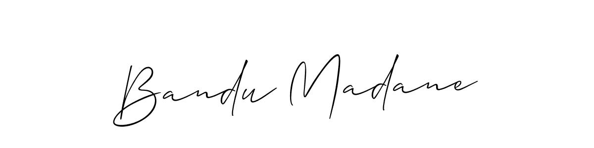 How to make Bandu Madane signature? Allison_Script is a professional autograph style. Create handwritten signature for Bandu Madane name. Bandu Madane signature style 2 images and pictures png