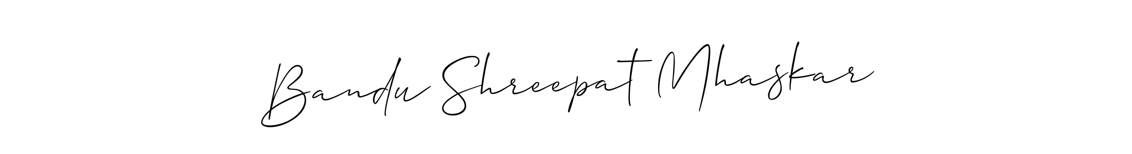 You should practise on your own different ways (Allison_Script) to write your name (Bandu Shreepat Mhaskar) in signature. don't let someone else do it for you. Bandu Shreepat Mhaskar signature style 2 images and pictures png