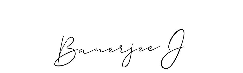 Also You can easily find your signature by using the search form. We will create Banerjee J name handwritten signature images for you free of cost using Allison_Script sign style. Banerjee J signature style 2 images and pictures png