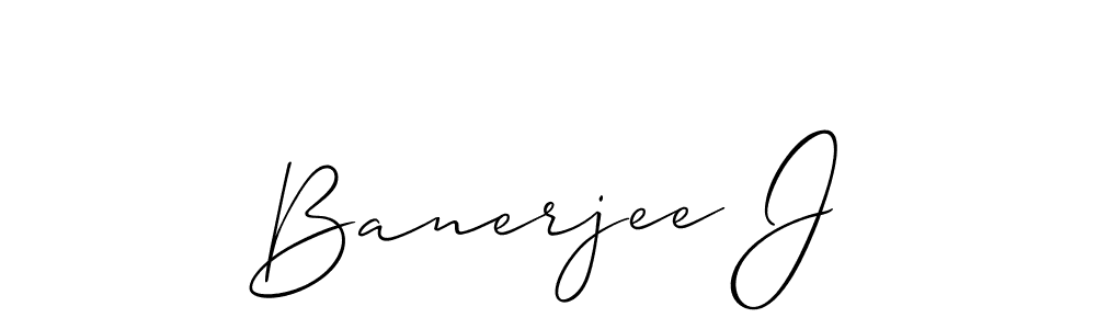 Also You can easily find your signature by using the search form. We will create Banerjee J name handwritten signature images for you free of cost using Allison_Script sign style. Banerjee J signature style 2 images and pictures png