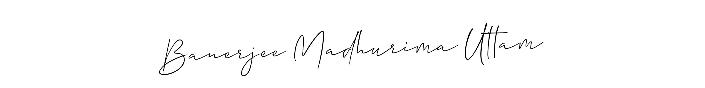 Create a beautiful signature design for name Banerjee Madhurima Uttam. With this signature (Allison_Script) fonts, you can make a handwritten signature for free. Banerjee Madhurima Uttam signature style 2 images and pictures png