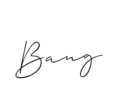 The best way (Allison_Script) to make a short signature is to pick only two or three words in your name. The name Bang include a total of six letters. For converting this name. Bang signature style 2 images and pictures png