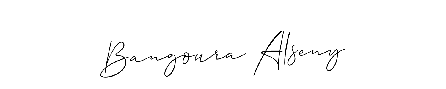 The best way (Allison_Script) to make a short signature is to pick only two or three words in your name. The name Bangoura Alseny include a total of six letters. For converting this name. Bangoura Alseny signature style 2 images and pictures png