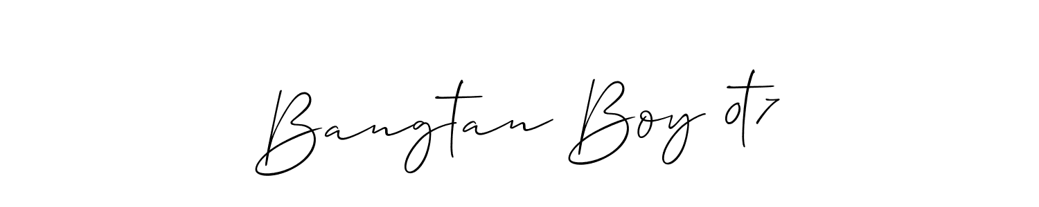 Make a beautiful signature design for name Bangtan Boy 0t7. With this signature (Allison_Script) style, you can create a handwritten signature for free. Bangtan Boy 0t7 signature style 2 images and pictures png