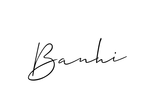 Make a beautiful signature design for name Banhi. With this signature (Allison_Script) style, you can create a handwritten signature for free. Banhi signature style 2 images and pictures png