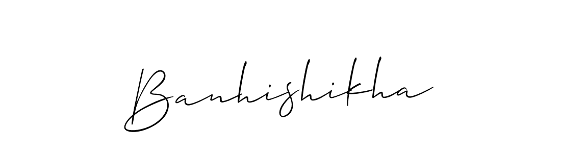 How to make Banhishikha name signature. Use Allison_Script style for creating short signs online. This is the latest handwritten sign. Banhishikha signature style 2 images and pictures png
