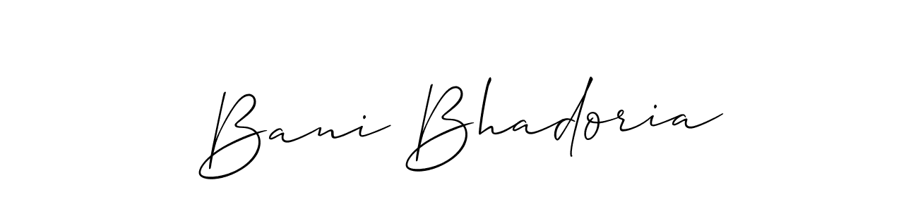 The best way (Allison_Script) to make a short signature is to pick only two or three words in your name. The name Bani Bhadoria include a total of six letters. For converting this name. Bani Bhadoria signature style 2 images and pictures png