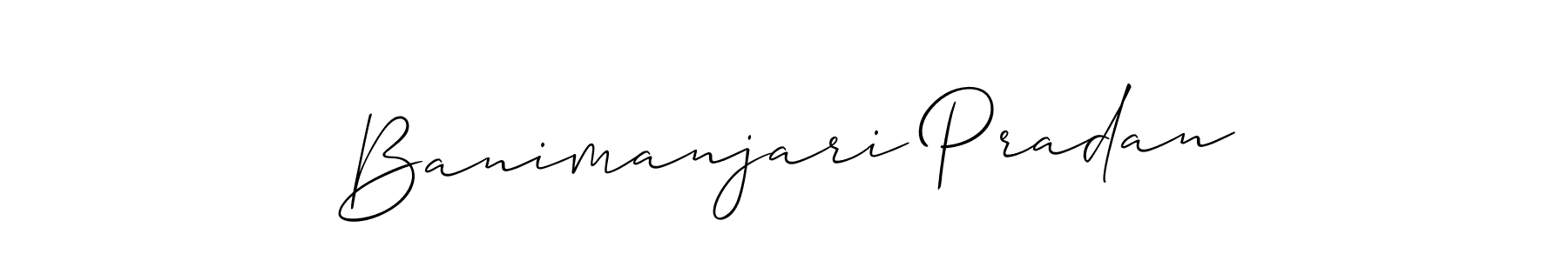 How to make Banimanjari Pradan name signature. Use Allison_Script style for creating short signs online. This is the latest handwritten sign. Banimanjari Pradan signature style 2 images and pictures png