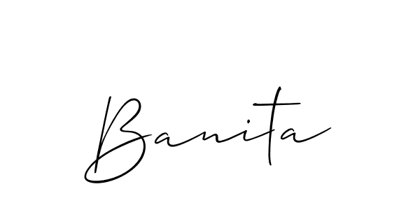 The best way (Allison_Script) to make a short signature is to pick only two or three words in your name. The name Banita include a total of six letters. For converting this name. Banita signature style 2 images and pictures png