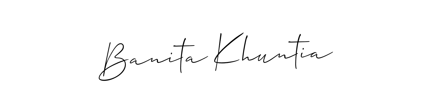 Create a beautiful signature design for name Banita Khuntia. With this signature (Allison_Script) fonts, you can make a handwritten signature for free. Banita Khuntia signature style 2 images and pictures png