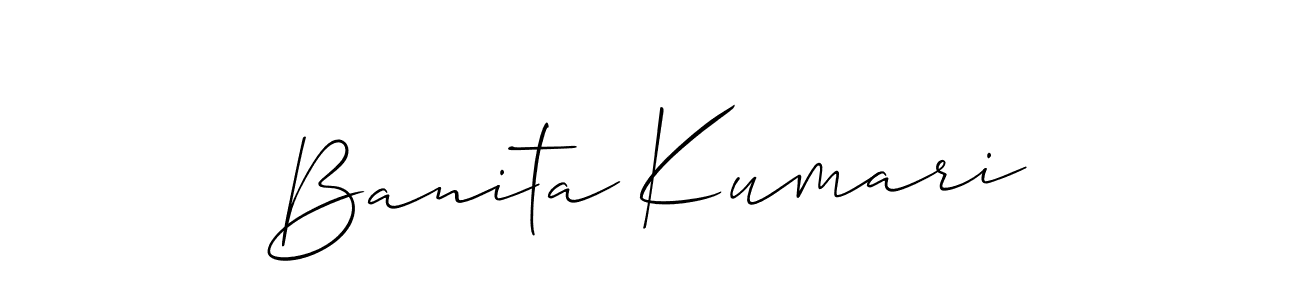 It looks lik you need a new signature style for name Banita Kumari. Design unique handwritten (Allison_Script) signature with our free signature maker in just a few clicks. Banita Kumari signature style 2 images and pictures png