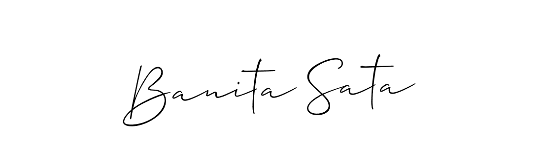 The best way (Allison_Script) to make a short signature is to pick only two or three words in your name. The name Banita Sata include a total of six letters. For converting this name. Banita Sata signature style 2 images and pictures png