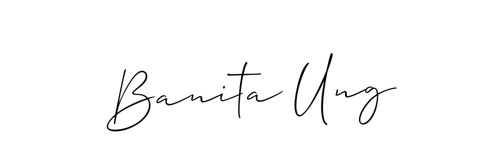 Make a beautiful signature design for name Banita Ung. With this signature (Allison_Script) style, you can create a handwritten signature for free. Banita Ung signature style 2 images and pictures png