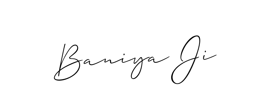 Also You can easily find your signature by using the search form. We will create Baniya Ji name handwritten signature images for you free of cost using Allison_Script sign style. Baniya Ji signature style 2 images and pictures png