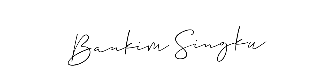 You should practise on your own different ways (Allison_Script) to write your name (Bankim Singku) in signature. don't let someone else do it for you. Bankim Singku signature style 2 images and pictures png