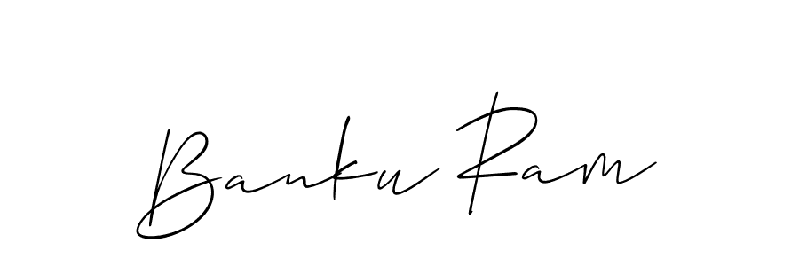 Also You can easily find your signature by using the search form. We will create Banku Ram name handwritten signature images for you free of cost using Allison_Script sign style. Banku Ram signature style 2 images and pictures png