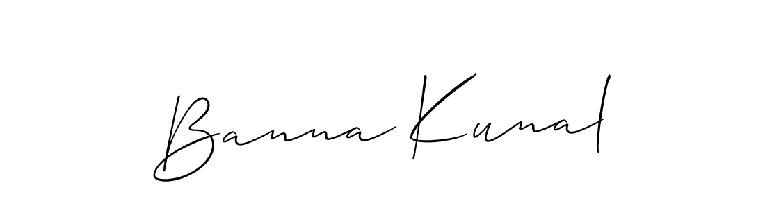 How to make Banna Kunal signature? Allison_Script is a professional autograph style. Create handwritten signature for Banna Kunal name. Banna Kunal signature style 2 images and pictures png