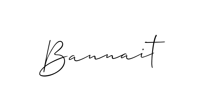 Use a signature maker to create a handwritten signature online. With this signature software, you can design (Allison_Script) your own signature for name Bannait. Bannait signature style 2 images and pictures png