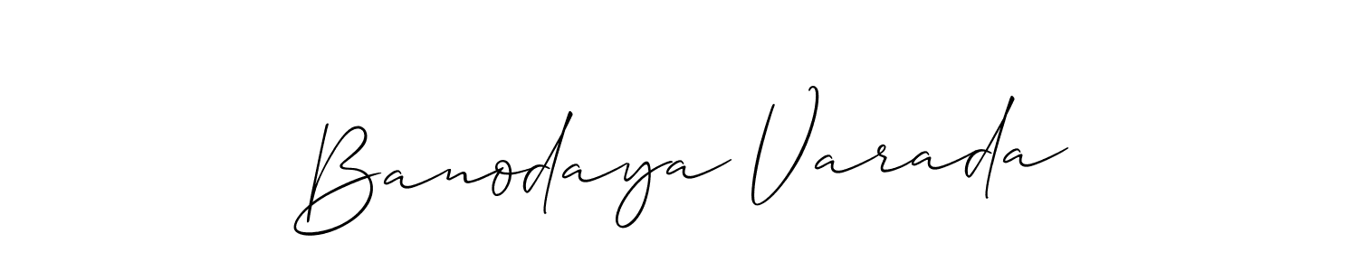 Use a signature maker to create a handwritten signature online. With this signature software, you can design (Allison_Script) your own signature for name Banodaya Varada. Banodaya Varada signature style 2 images and pictures png