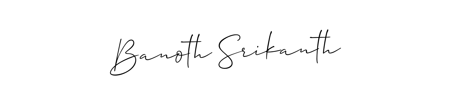 Design your own signature with our free online signature maker. With this signature software, you can create a handwritten (Allison_Script) signature for name Banoth Srikanth. Banoth Srikanth signature style 2 images and pictures png
