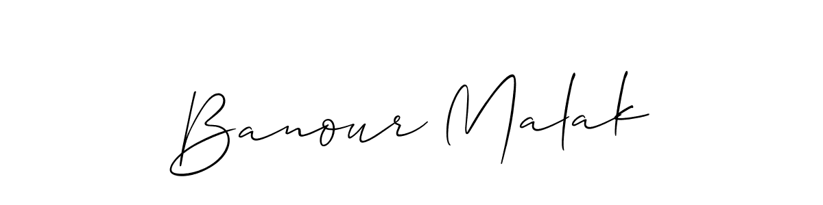 Design your own signature with our free online signature maker. With this signature software, you can create a handwritten (Allison_Script) signature for name Banour Malak. Banour Malak signature style 2 images and pictures png
