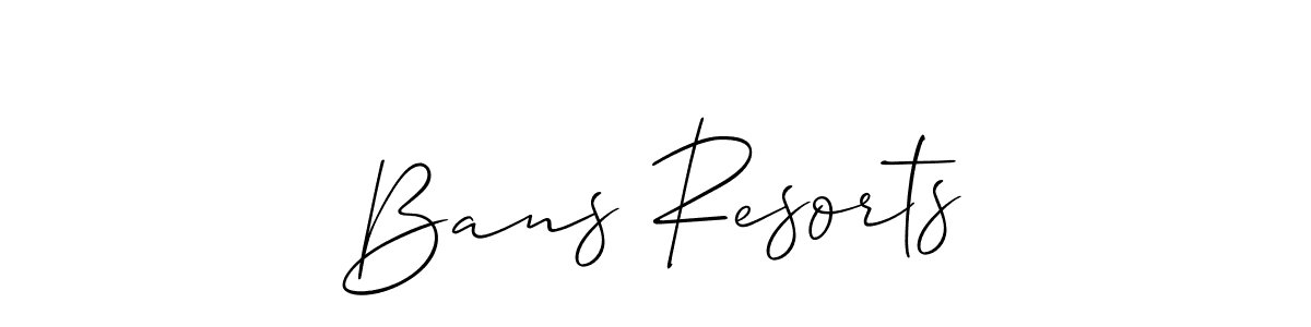 Use a signature maker to create a handwritten signature online. With this signature software, you can design (Allison_Script) your own signature for name Bans Resorts. Bans Resorts signature style 2 images and pictures png