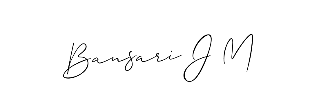 Design your own signature with our free online signature maker. With this signature software, you can create a handwritten (Allison_Script) signature for name Bansari J M. Bansari J M signature style 2 images and pictures png