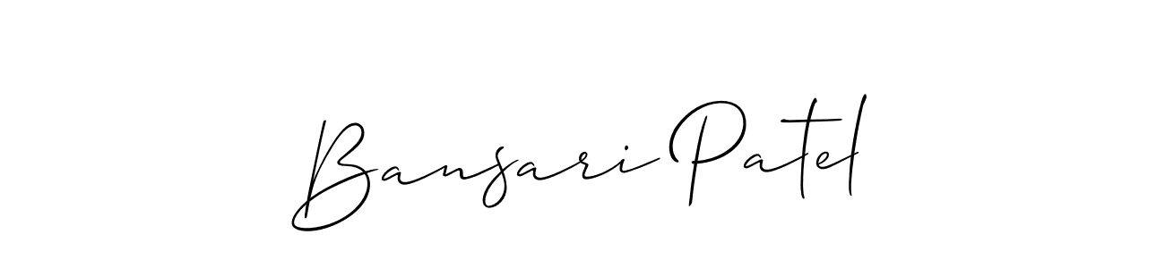 How to make Bansari Patel name signature. Use Allison_Script style for creating short signs online. This is the latest handwritten sign. Bansari Patel signature style 2 images and pictures png