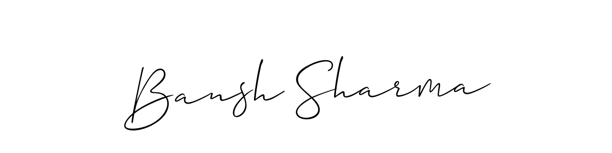 Allison_Script is a professional signature style that is perfect for those who want to add a touch of class to their signature. It is also a great choice for those who want to make their signature more unique. Get Bansh Sharma name to fancy signature for free. Bansh Sharma signature style 2 images and pictures png