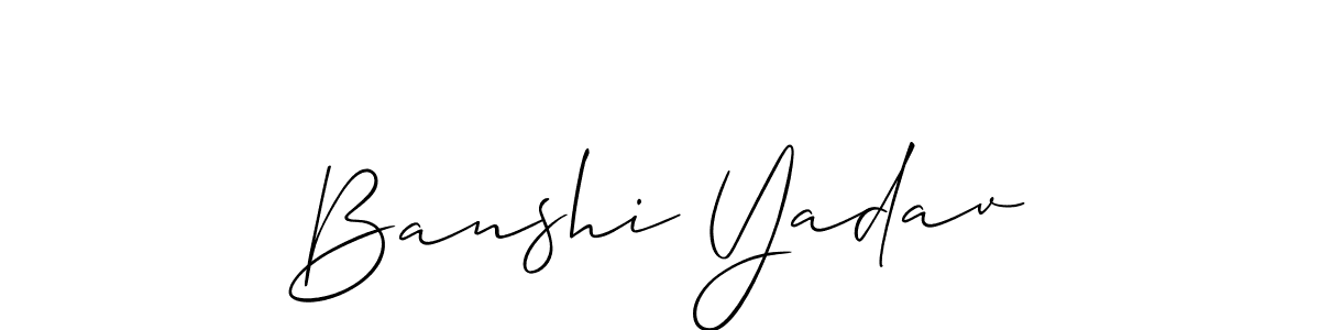Create a beautiful signature design for name Banshi Yadav. With this signature (Allison_Script) fonts, you can make a handwritten signature for free. Banshi Yadav signature style 2 images and pictures png