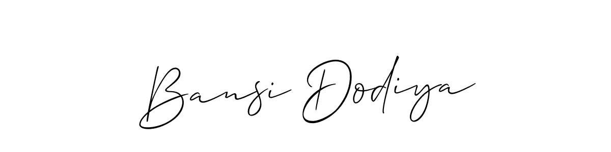 Use a signature maker to create a handwritten signature online. With this signature software, you can design (Allison_Script) your own signature for name Bansi Dodiya. Bansi Dodiya signature style 2 images and pictures png