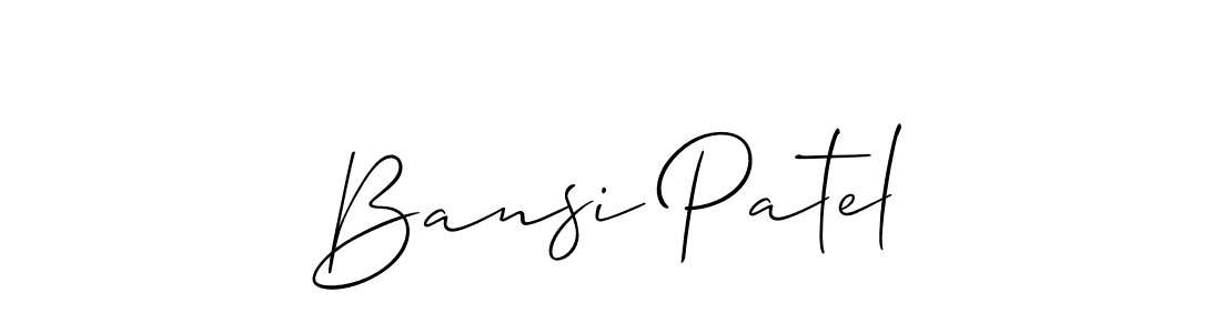 Also You can easily find your signature by using the search form. We will create Bansi Patel name handwritten signature images for you free of cost using Allison_Script sign style. Bansi Patel signature style 2 images and pictures png