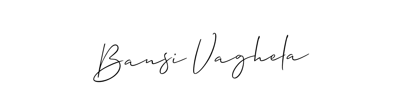 How to make Bansi Vaghela name signature. Use Allison_Script style for creating short signs online. This is the latest handwritten sign. Bansi Vaghela signature style 2 images and pictures png