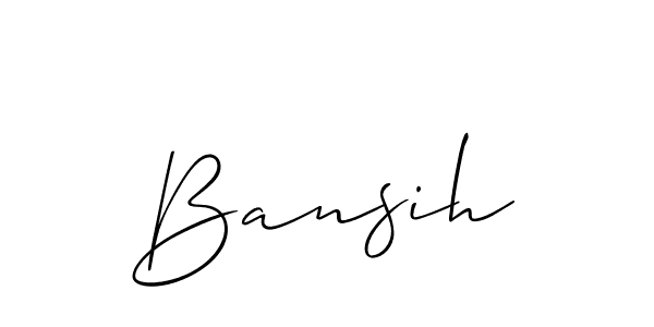 Create a beautiful signature design for name Bansih. With this signature (Allison_Script) fonts, you can make a handwritten signature for free. Bansih signature style 2 images and pictures png