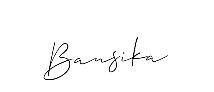Bansika stylish signature style. Best Handwritten Sign (Allison_Script) for my name. Handwritten Signature Collection Ideas for my name Bansika. Bansika signature style 2 images and pictures png