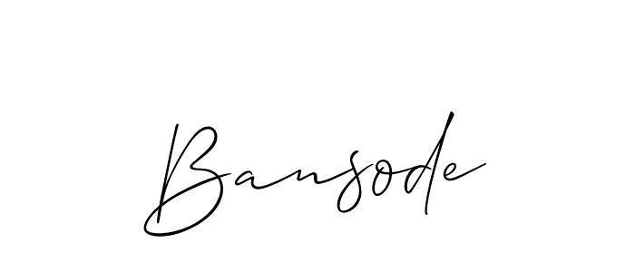 Design your own signature with our free online signature maker. With this signature software, you can create a handwritten (Allison_Script) signature for name Bansode. Bansode signature style 2 images and pictures png