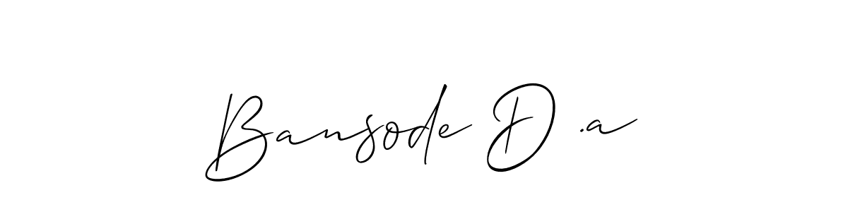 Create a beautiful signature design for name Bansode D .a. With this signature (Allison_Script) fonts, you can make a handwritten signature for free. Bansode D .a signature style 2 images and pictures png