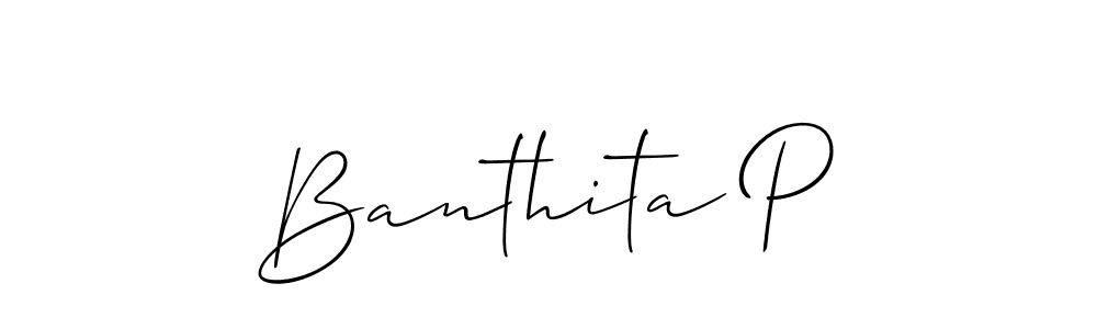 Similarly Allison_Script is the best handwritten signature design. Signature creator online .You can use it as an online autograph creator for name Banthita P. Banthita P signature style 2 images and pictures png