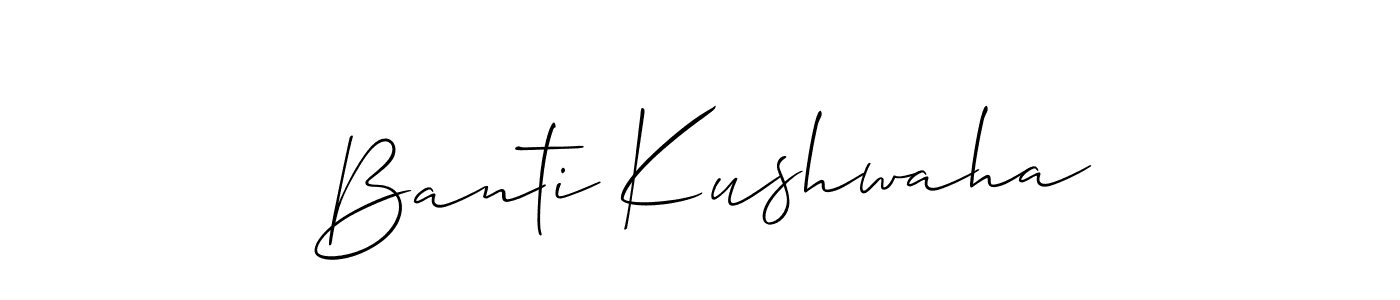 The best way (Allison_Script) to make a short signature is to pick only two or three words in your name. The name Banti Kushwaha include a total of six letters. For converting this name. Banti Kushwaha signature style 2 images and pictures png