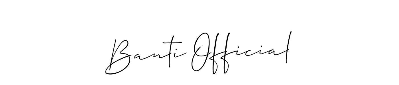 Allison_Script is a professional signature style that is perfect for those who want to add a touch of class to their signature. It is also a great choice for those who want to make their signature more unique. Get Banti Official name to fancy signature for free. Banti Official signature style 2 images and pictures png