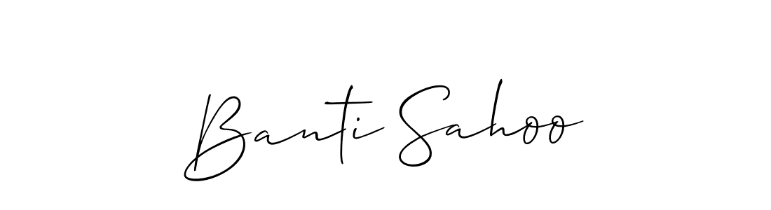 Use a signature maker to create a handwritten signature online. With this signature software, you can design (Allison_Script) your own signature for name Banti Sahoo. Banti Sahoo signature style 2 images and pictures png