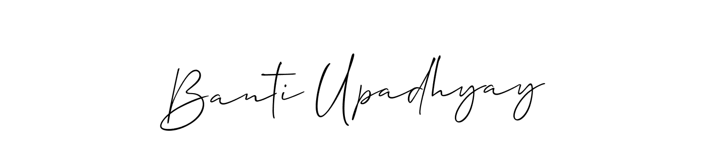 How to make Banti Upadhyay name signature. Use Allison_Script style for creating short signs online. This is the latest handwritten sign. Banti Upadhyay signature style 2 images and pictures png