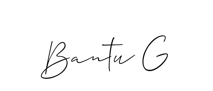 How to make Bantu G signature? Allison_Script is a professional autograph style. Create handwritten signature for Bantu G name. Bantu G signature style 2 images and pictures png