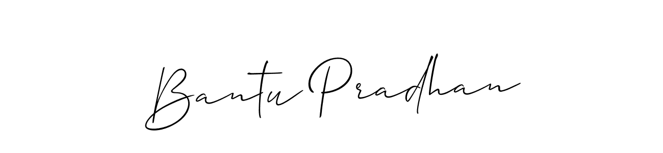 The best way (Allison_Script) to make a short signature is to pick only two or three words in your name. The name Bantu Pradhan include a total of six letters. For converting this name. Bantu Pradhan signature style 2 images and pictures png